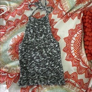 Tie back halter top knit